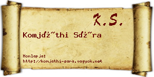 Komjáthi Sára névjegykártya