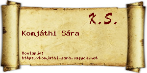 Komjáthi Sára névjegykártya