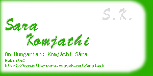 sara komjathi business card