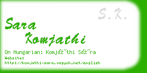 sara komjathi business card